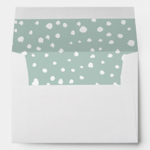 Mint Green Dalmatian Spots, Dalmatian Dots, Dotted Envelope
