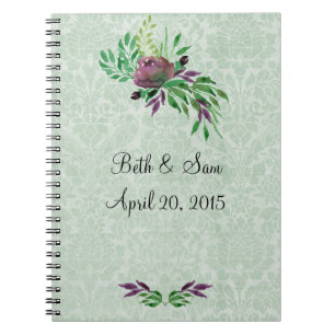 Mint Green Damask Photo Notebook (80 Pages B&W)