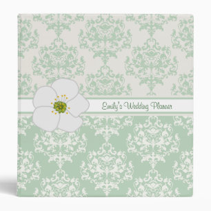 Mint Green Damask Wedding Planner Binder