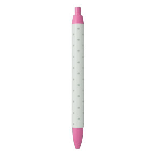 Mint Green Dots Black Ink Pen