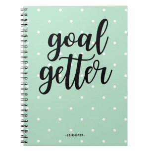 Mint Green Dots   Goal Getter Notebook