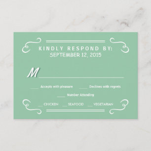 Mint Green Eat Drink & RSVP Rustic Mariage Réponse