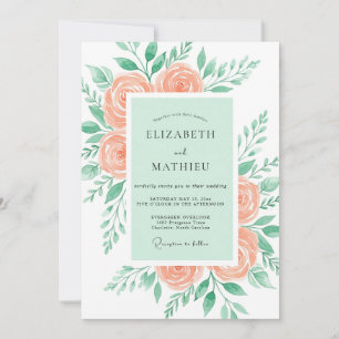 Mint Green Effervescent Spring Wedding Invitation