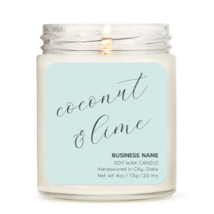 Mint Green Elegant Candle Cosmetic Sticker Label