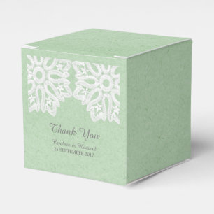 Mint Green Elegant Lace Favour Boxes