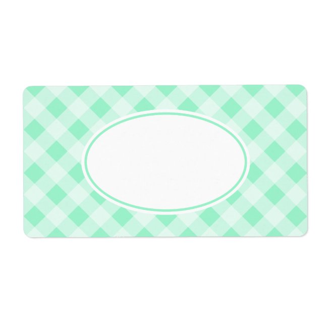 Mint Green En vichy Étiquettes (Devant)