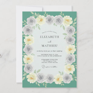 Mint Green Ethereal Blossom Wedding Invitation