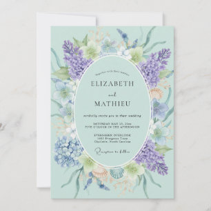 Mint Green Ethereal Flora Wedding Invitation