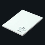 Mint Green Eucalyptus Leaf Monogrammed Notepad<br><div class="desc">Mint Green Eucalyptus Leaf Monogrammed Design. This product can be personalized with your custom name, and initial letter. The handpainted watercolor eucalyptus branch look is classic and trendy. A perfect gift for her, mom, wife, friend, or for yourself! Customize yours by clicking personalize on the right.</div>