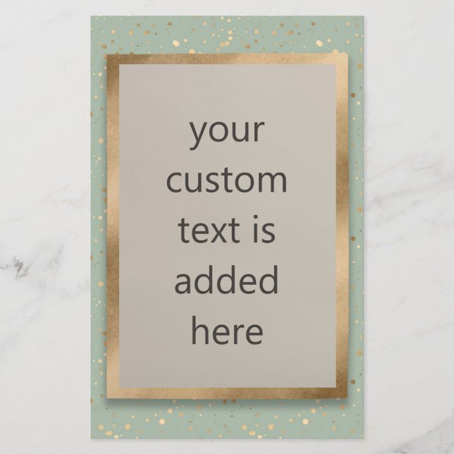 Mint Green & Faux Gold Foil Confetti Dots Custom Flyer (Front)