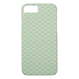 Mint green floral abstract girly art deco pattern Case-Mate iPhone case