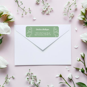Mint Green Floral Adresse de retour