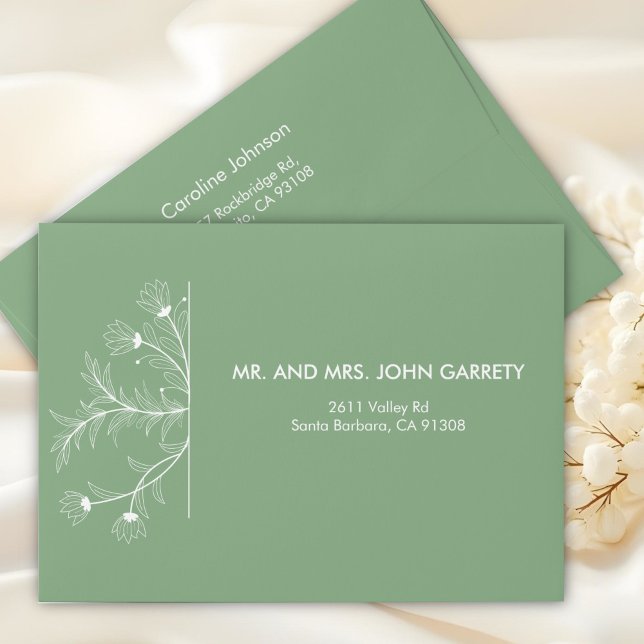 Mint Green Floral  Envelope (Creator Uploaded)