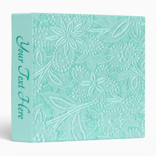 Mint Green Floral Personalized Binder