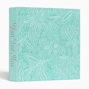 Mint Green Floral Personalized Binder