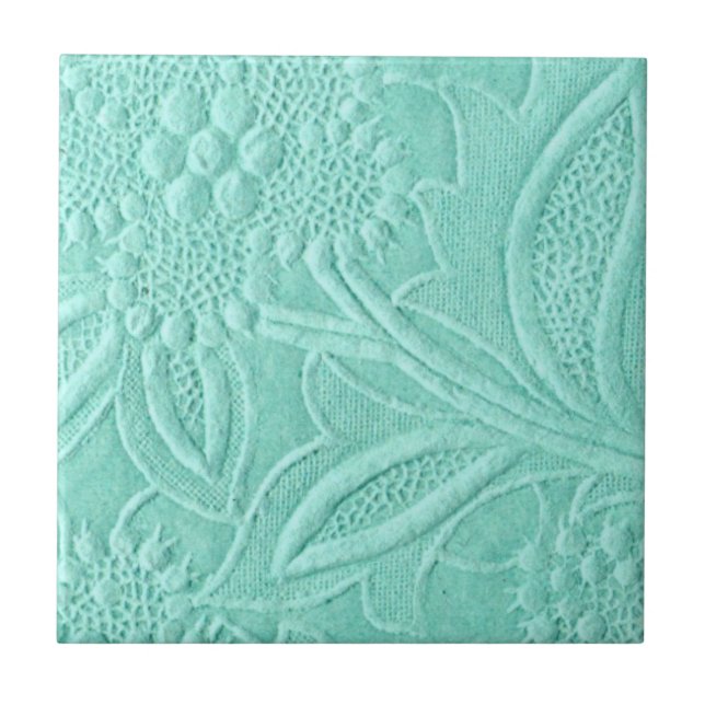 Mint Green Floral Tile (Front)