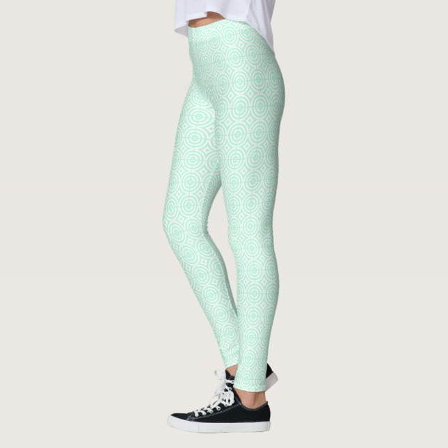 Mint Green Funky GeoMetric Leggings (Left)
