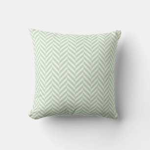 Mint Green Geometric Herringbone Pattern Throw Pillow