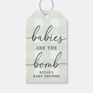 Mint Green Gingham Bath Bomb Favour Tag