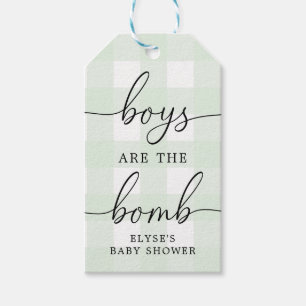 Mint Green Gingham Bath Bomb Favour Tag