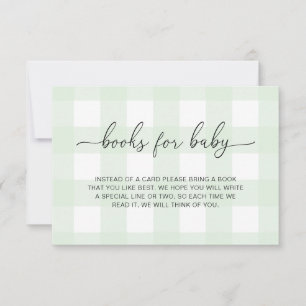 Mint Green Gingham Books Request Insert Card