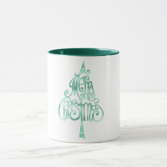 Mint Green Glam Christmas Mug (Center)