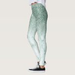 Mint Green Glam Glitter Sparkle Ombre Marble Leggings<br><div class="desc">This design may be personalized by choosing the Edit Design option. You may also transfer onto other items. Contact me at colorflowcreations@gmail.com or use the chat option at the top of the page if you wish to have this design on another product or need assistance with this design. Glitter look...</div>