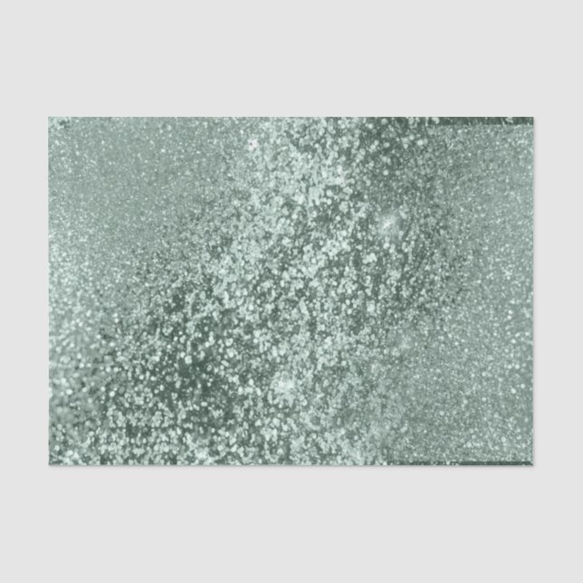 Mint Green Glitter Background  Tissue Paper (Front)