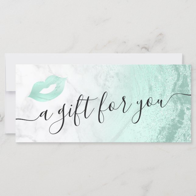 Mint green glitter lips marble makeup artist (Front)