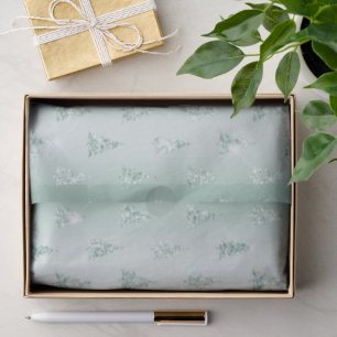 Mint Green Glitter Sparkle Christmas Trees  Tissue Paper