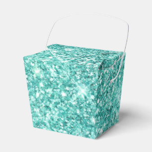 Mint Green Glitz Glitter  Favor Box