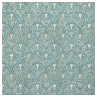 Mint green,gold,Art Deco pattern,vintage,retro ,Me Fabric