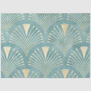 Mint green,gold,Art Deco pattern,vintage,retro ,Me Tissue Paper