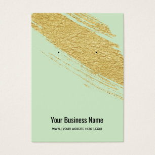 Mint Green Gold Brush Earring Display Cards