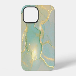 Mint Green Gold Marble: Textured iPhone 12 Case