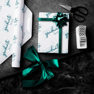 Mint Green Graduate Playful Sage Trendy Script Wrapping Paper