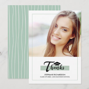 Mint Green Graduation Thank You Photo Card