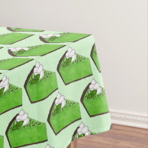 Mint Green Grasshopper Pie Slice St. Patrick's Day Tablecloth
