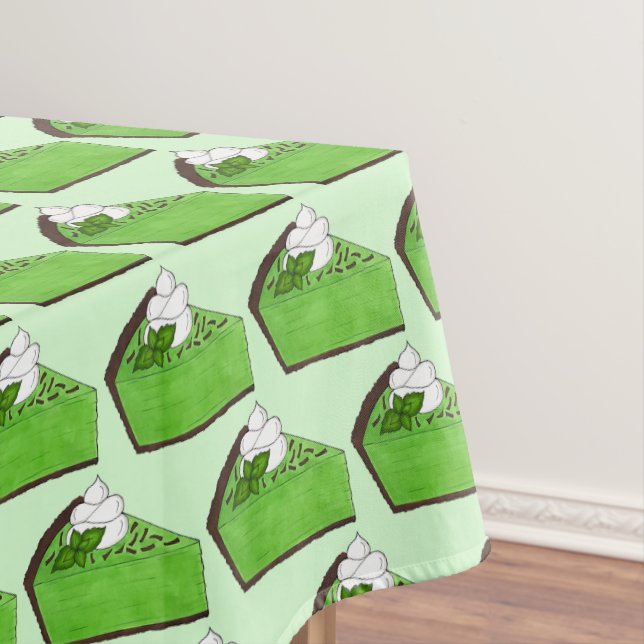 Mint Green Grasshopper Pie Slice St. Patrick's Day Tablecloth (In Situ)