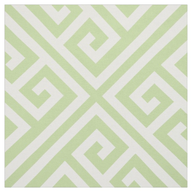 Mint Green Greek Key Large Scale Fabric (Swatch)