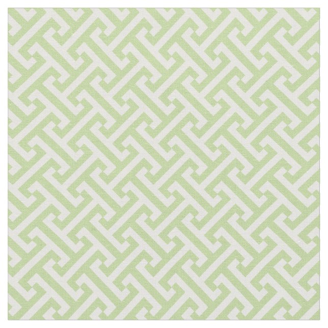 Mint Green Greek Key Pattern Fabric (Close Up)