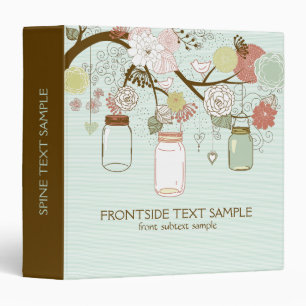 Mint Green Hanging Mason Jar & Retro Flowers Binder