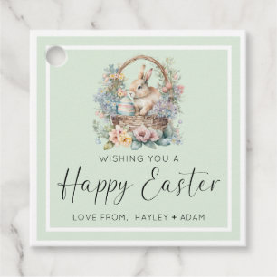 Mint Green Happy Easter Bunny Favour Tags