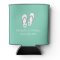 Mint green heart beach slippers wedding can cooler