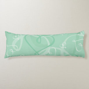 Mint green heart pattern body pillow