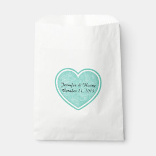 Mint Green Heart Wedding Favour Bag