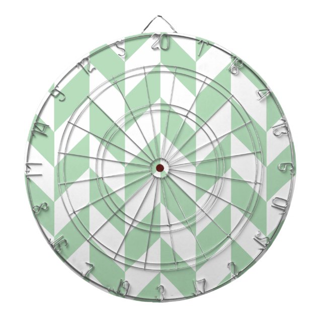 Mint Green Herringbone Pattern Dartboard (Front)
