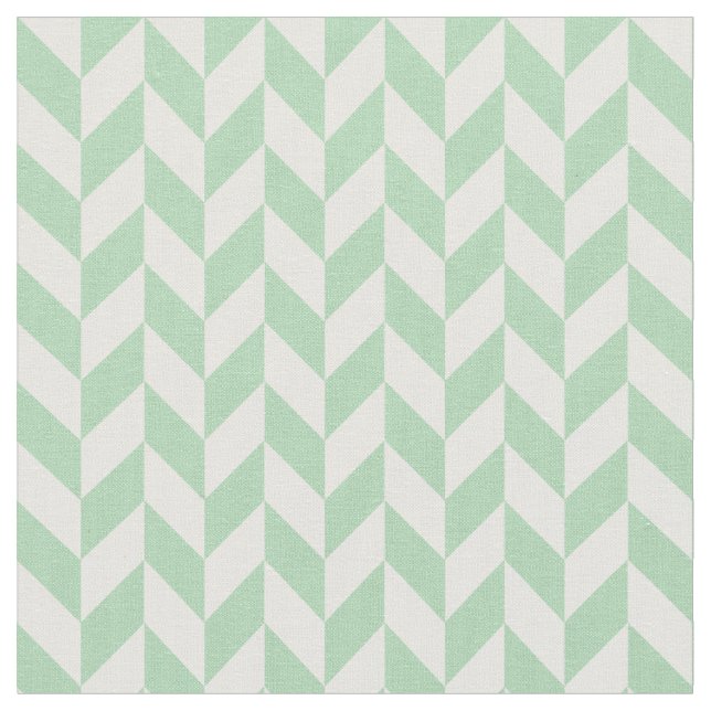 Mint Green Herringbone Pattern Fabric (Close Up)