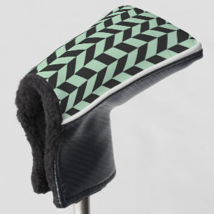Mint Green Herringbone Pattern Golf Head Cover
