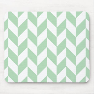 Mint Green Herringbone Pattern Mouse Pad